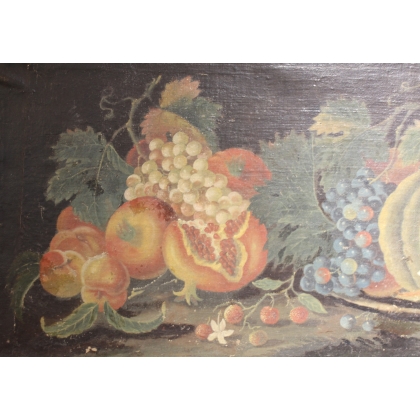A pair of paintings entitled ‘Still Lifes with Fruit’