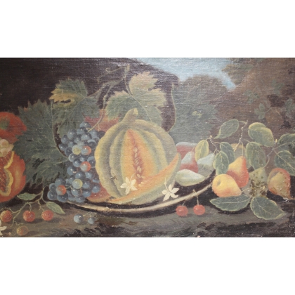 A pair of paintings entitled ‘Still Lifes with Fruit’