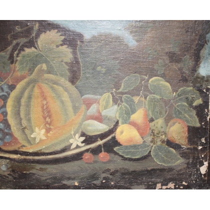 A pair of paintings entitled ‘Still Lifes with Fruit’
