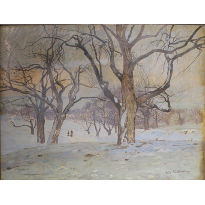 Tableau \"Paysage d\'hiver\" signé HOLLENBERG 08