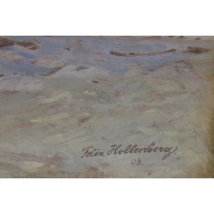 Tableau \"Paysage d\'hiver\" signé HOLLENBERG 08