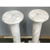 Paire de colonnes en faux marbre blanc