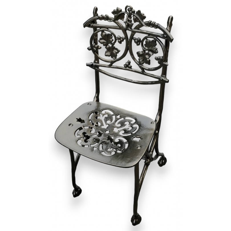 Chaise \"Lierre\" en fonte coloris vieux bronze