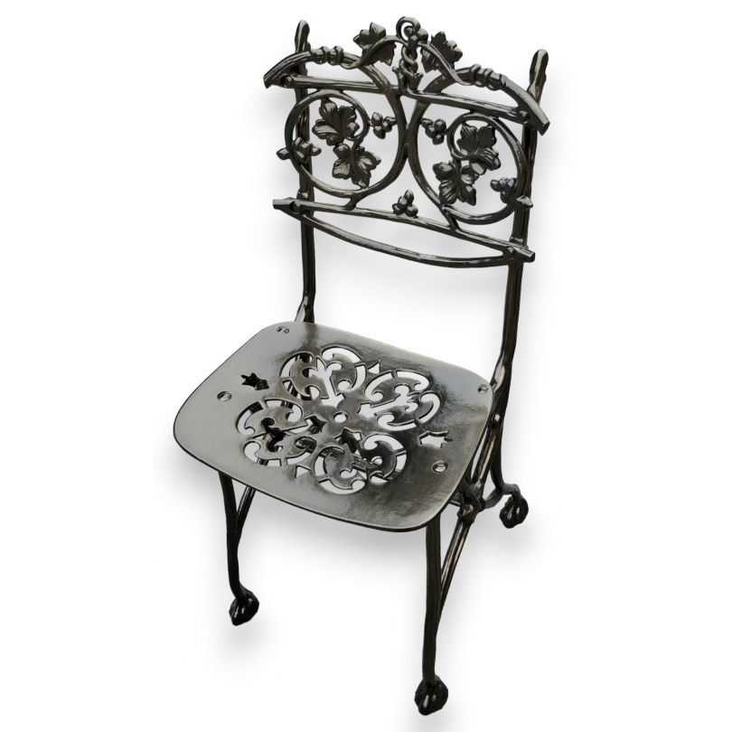Chaise "Lierre" en fonte coloris vieux bronze