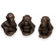 Lot de 3 singes sage en bronze