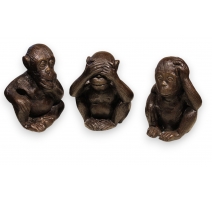 Lot de 3 singes sage en bronze
