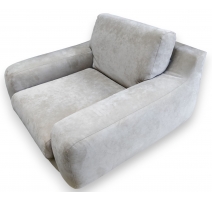 Fauteuil confortable en alcantara beige