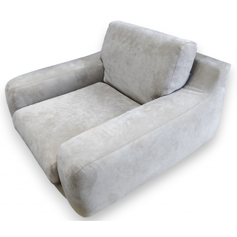 Fauteuil confortable en alcantara beige