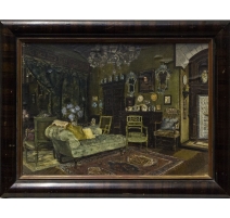 Tableau "Le grand salon de Roscoff" par AUBERT