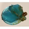 DAUM signature blue glass pendant with floral design