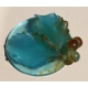 Pendentif en verre bleu signature fleurie DAUM