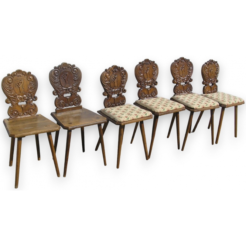 Set of 6 step stools. From  Moinat SA  - Antiques and home décor