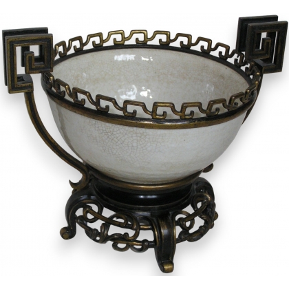 Bowl, bronze mounted.
