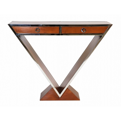 "Delta" console table in aluminium and wood at  Moinat SA  - Antiques and home décor