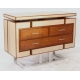 Commode Azur en bois et cuir beige