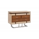 Commode Azur en bois et cuir beige