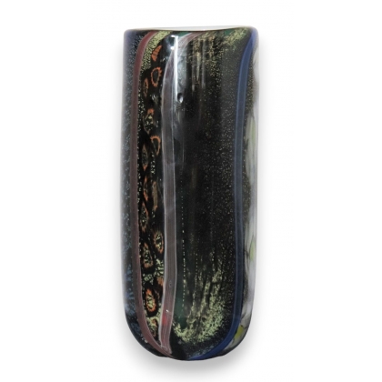 Vase droit noir Ébène de style Murano