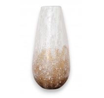 Vase aubergine émaillé or et blanc, grand