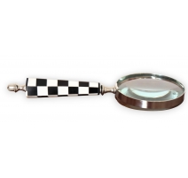 Loupe avec manche en corne damier