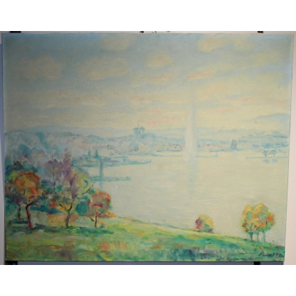 Tableau \"Genève\" signé PAVEL 95