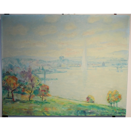 Tableau \"Genève\" signé PAVEL 95