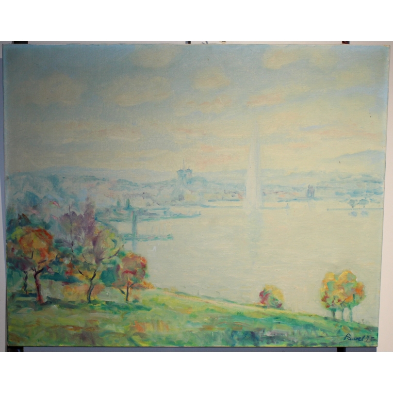 Tableau "Genève" signé PAVEL 95