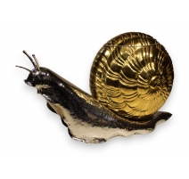 Escargot en laiton chromé et poli, formant boite