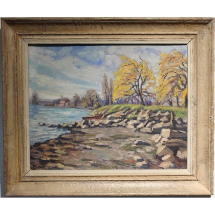 Tableau \"Morges\" signé Ric BERGER