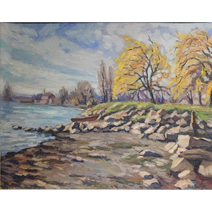 Tableau \"Morges\" signé Ric BERGER