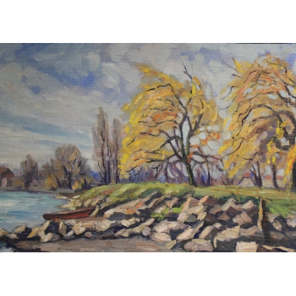Tableau \"Morges\" signé Ric BERGER