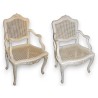 A pair of lacquered and cane-seated Regency armchairs. From  Moinat SA  - Antiques and home décor