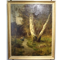 Tableau "Chemin de forêt" signé R. SCOTT