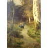 Tableau \"Chemin de forêt\" signé R. SCOTT