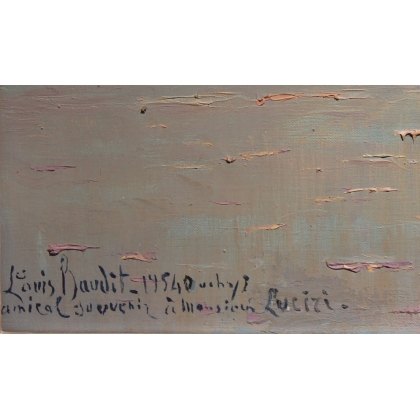 Tableau \"Les rochers de Mémise\" signé Louis BAUDIT