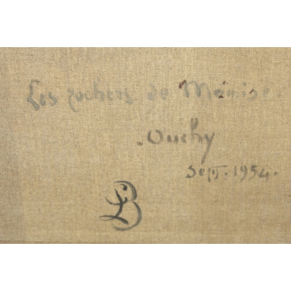 Tableau \"Les rochers de Mémise\" signé Louis BAUDIT