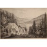 Gravure "Vue de Val-Orbe" par BOURGEOIS