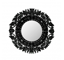 Miroir Murano circulaire en verre teinté noir