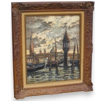 Tableau "Vue de Venise", signé DELAPIERRE