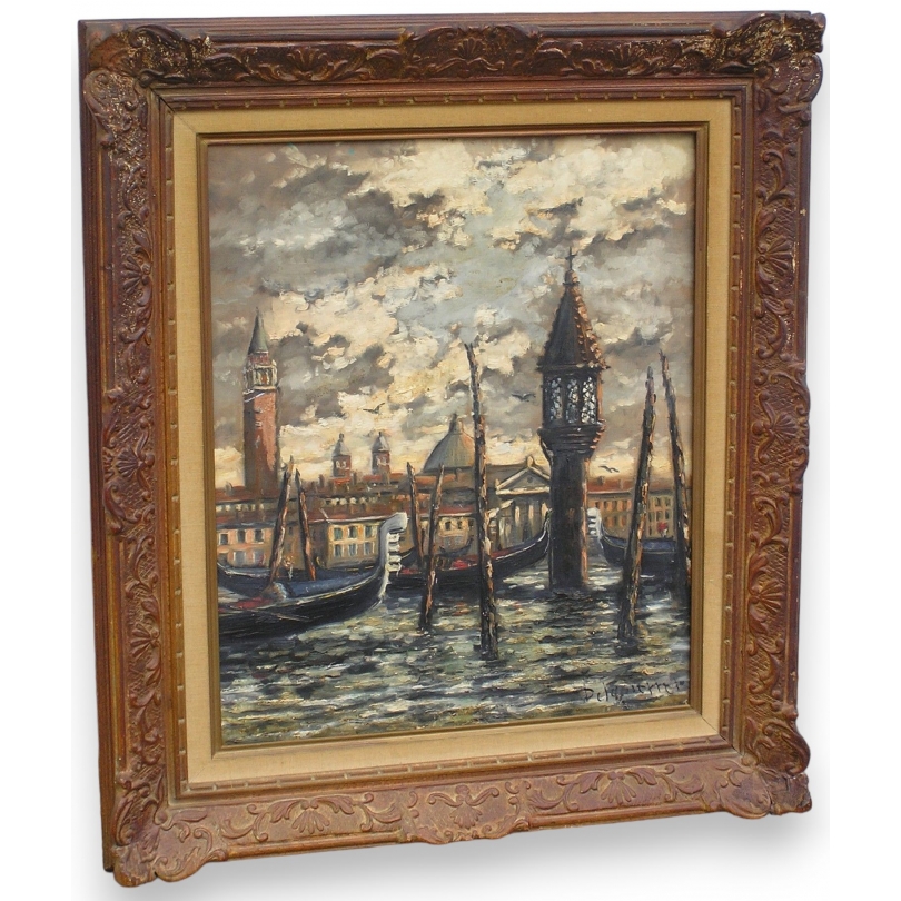 Tableau "Vue de Venise", signé DELAPIERRE