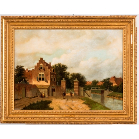 Tableau \"Amsterdam\" signé D. POLAK