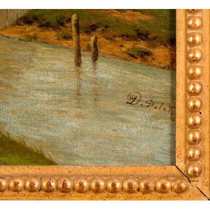 Tableau \"Amsterdam\" signé D. POLAK