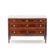 Commode Louis XVI en acajou dessus marbre blanc