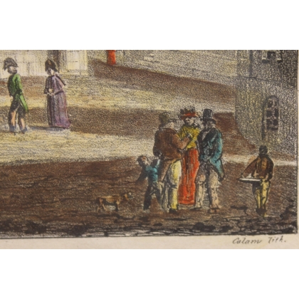 Gravure "Temple Saint Pierre, Genève" par DURELLI