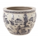 Cache pot rond en porcelaine poissons Grand