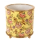 Cache-pot rond en porcelaine "Fleurs", jaune Grand