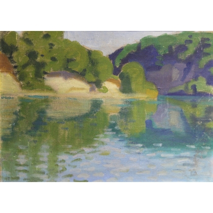 Paintings | Oil on canvas ‘Bord de rivière’ by Moinat SA  – Antiques and home décor