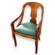 Fauteuil Gondole style Directoire, cuir vert