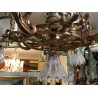 Lustre et deux appliques \"Dragon\" en bronze