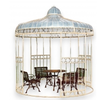 Vendome white wrought iron gazebo