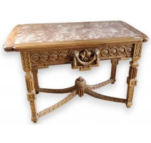 Console Louis XVI. Dessus marbre rose.